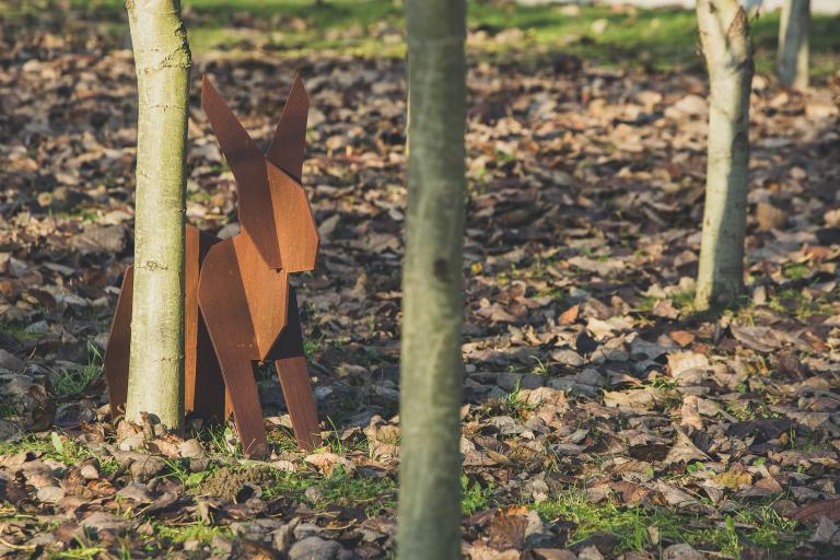noRdic outdoor sitting rabbit corten steel weathering steel