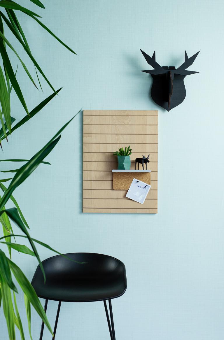 WO+RK | pinshelf white metal and cork